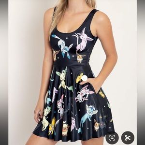 Blackmilk Eevee Evolution Black Scoop Skater Dress